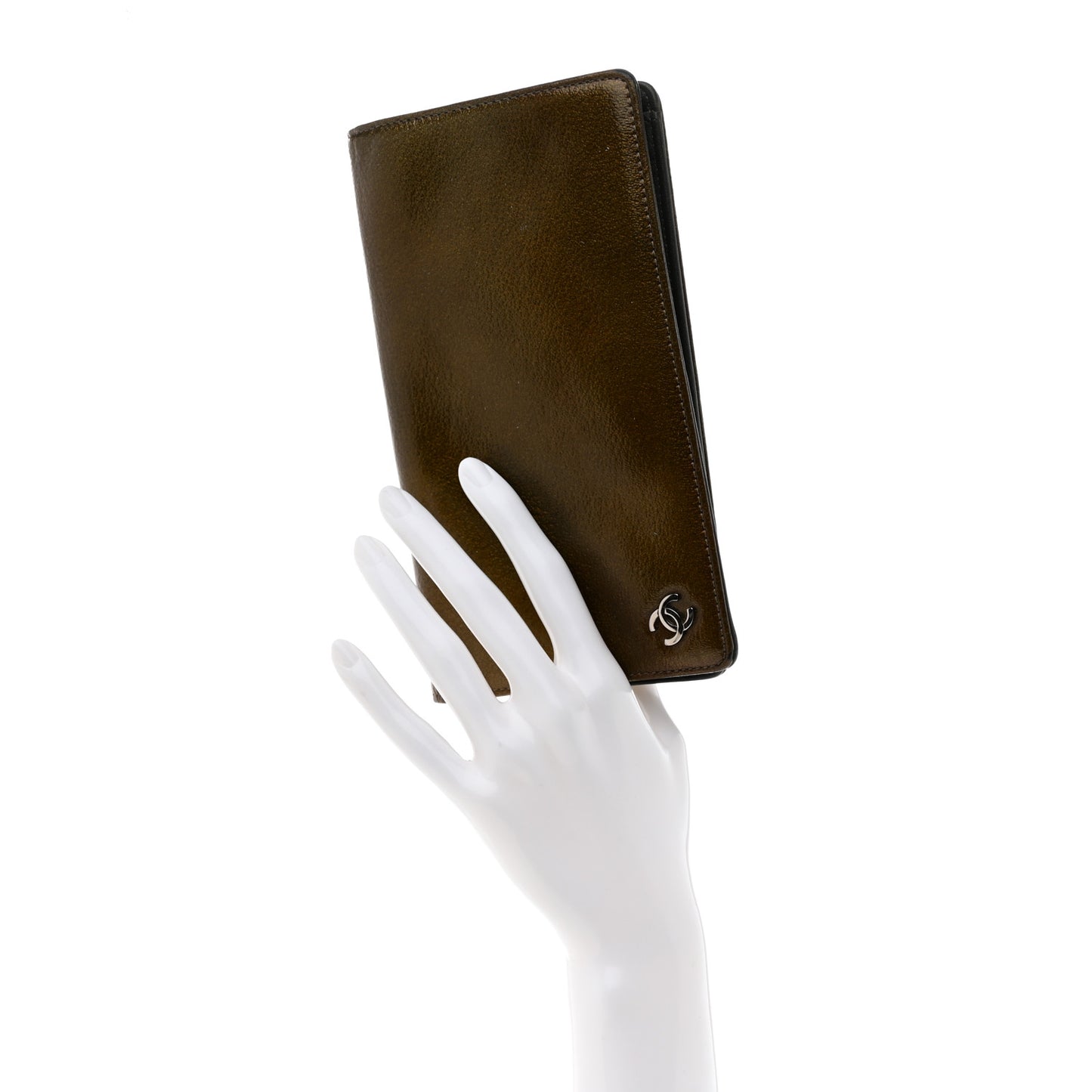Grained Patent CC Yen Wallet Brown