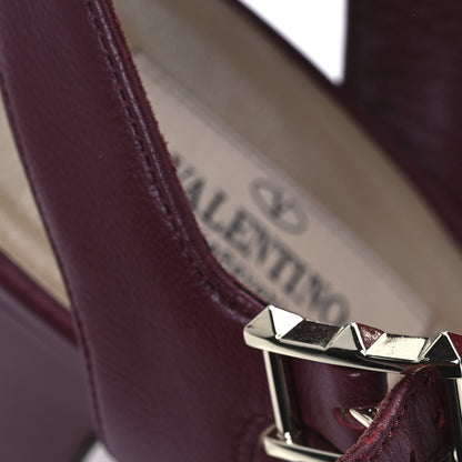 Valentino Garavani Calfskin Rockstud Platform Sandals 38.5 Cerise 10 of 10