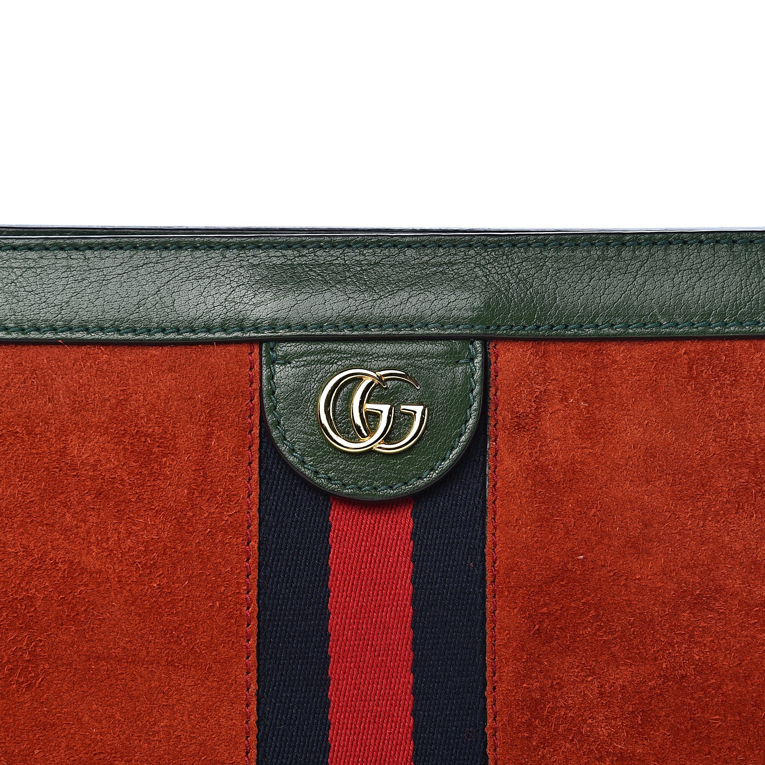 Gucci Suede Calfskin GG Web Small Ophidia Chain Shoulder Bag Brown Red Green 12 of 12