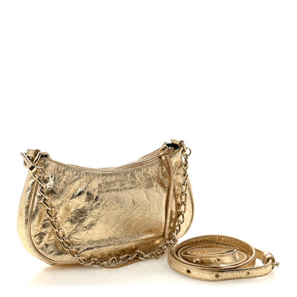 Balenciaga Metallic Arena Agneau Crystal Le Cagole Mini Purse With Chain Light Gold 3 of 10