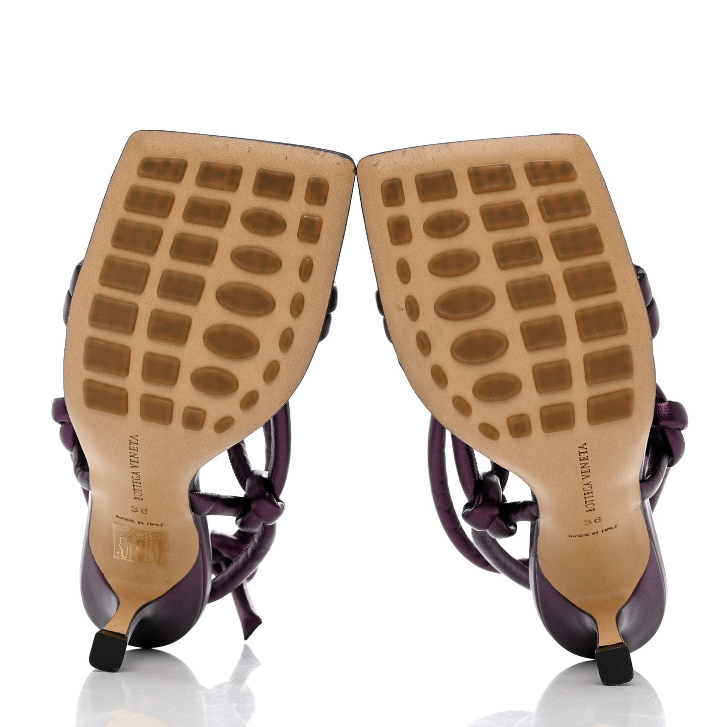 Metallic Nappa Dream Knotted Sandals 36 Viola