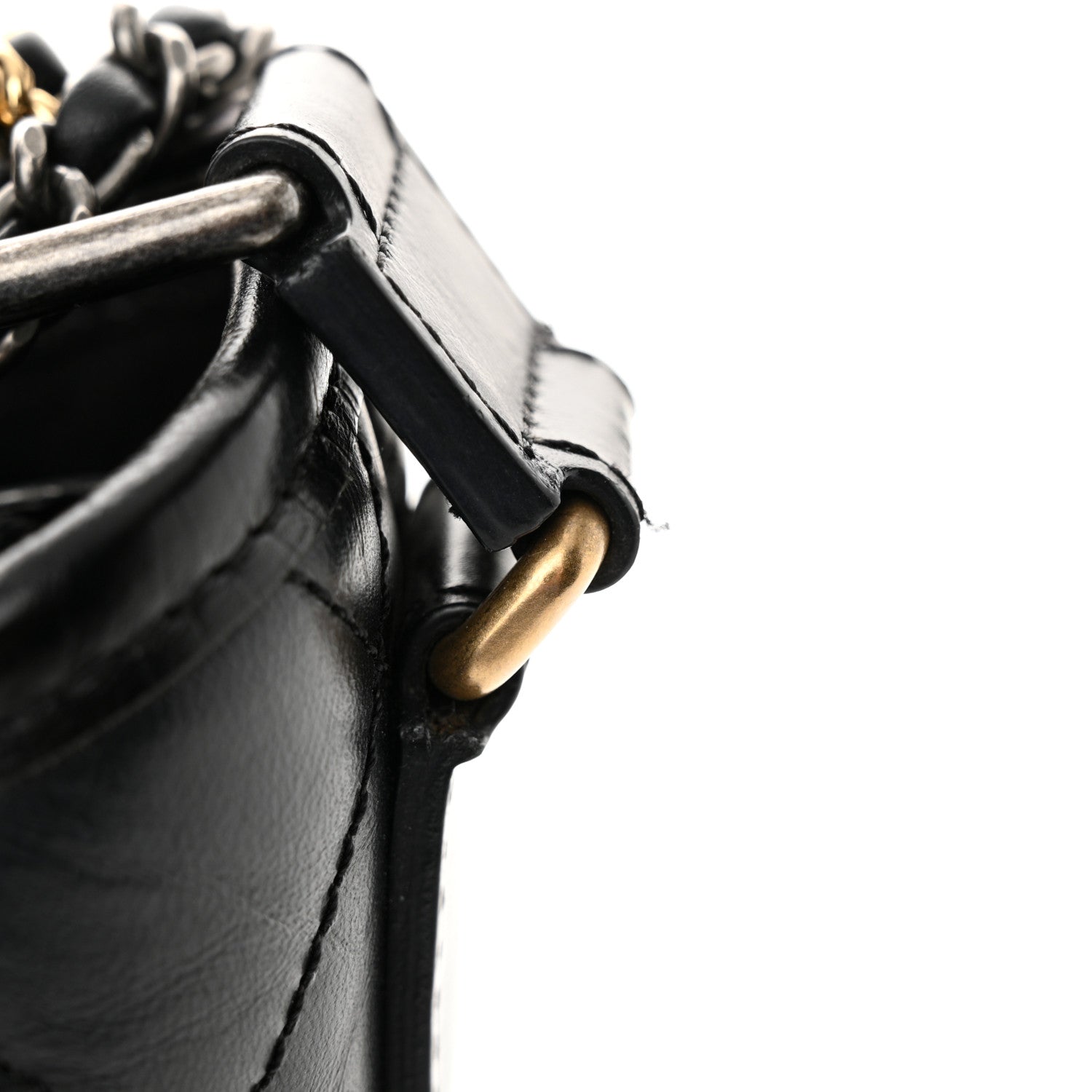 Chanel Aged Calfskin Quilted Small Gabrielle Hobo Black 12 of 12