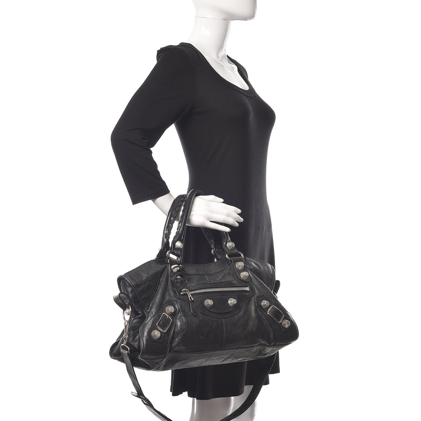 Agneau Giant 21 Silver Hardware Part Time Black