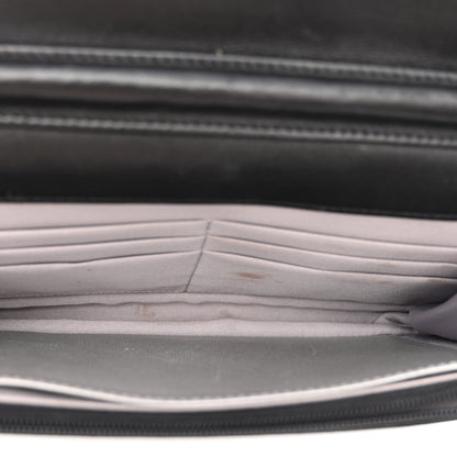 Chanel Lambskin Camellia Embossed Wallet With Chain WOC Black 4 of 12