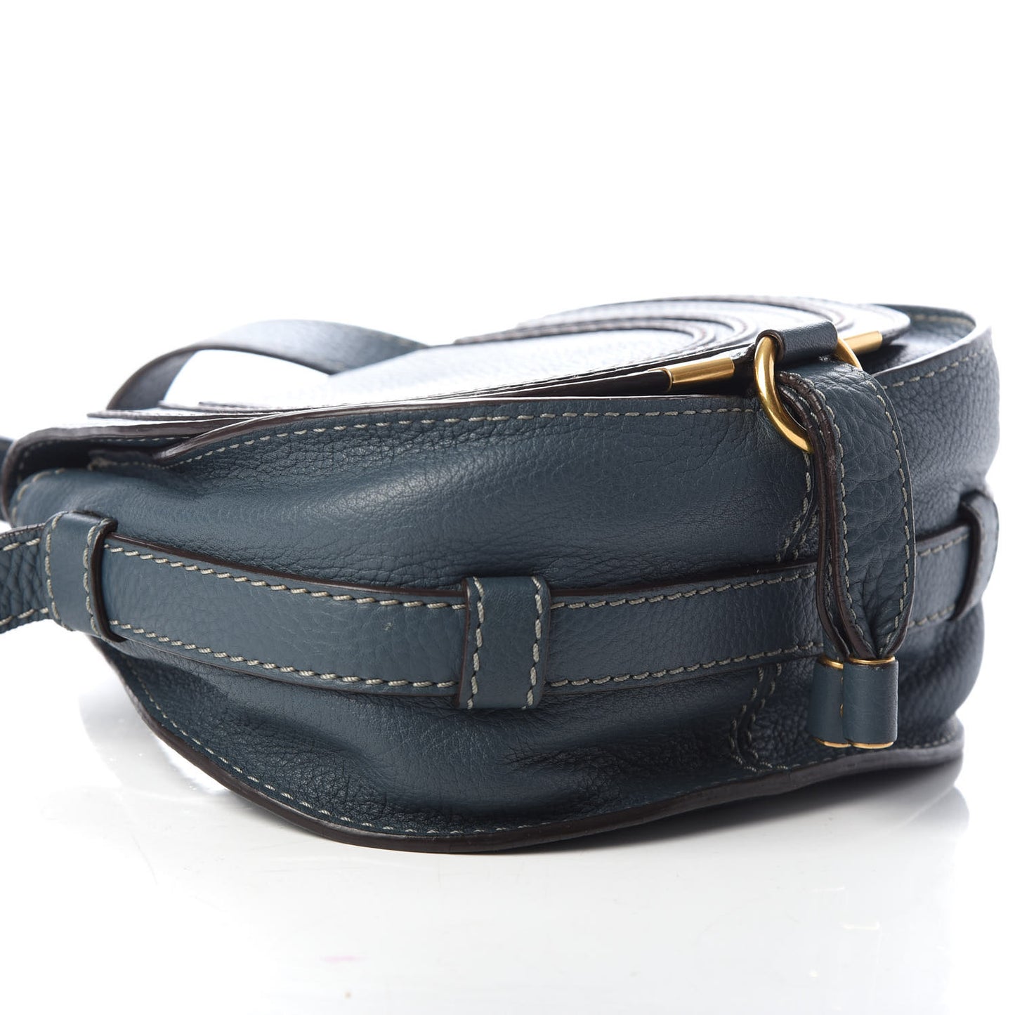 Calfskin Mini Marcie Round Crossbody Bag Teal