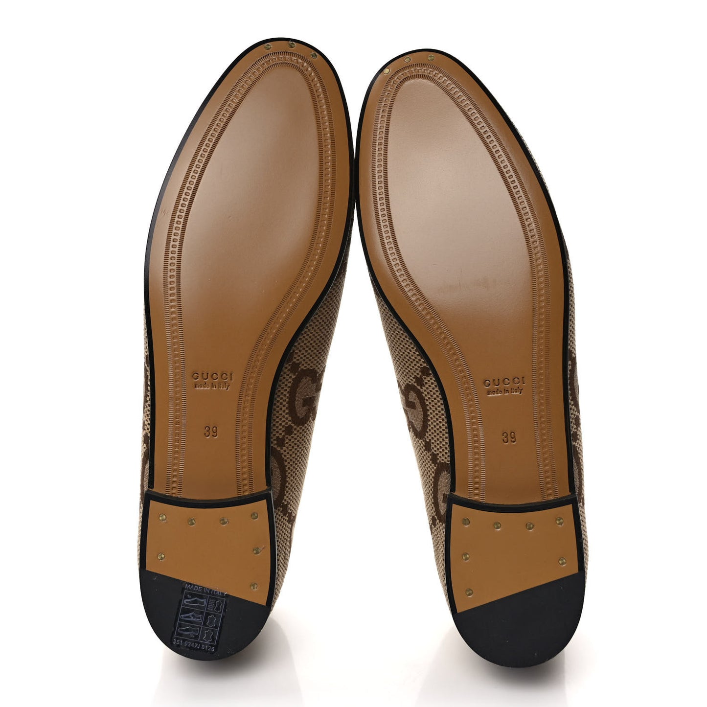 Monogram Jumbo GG Malaga Kid Horsebit Womens Jordaan Loafers 39 Camel Ebony New Acero Beige