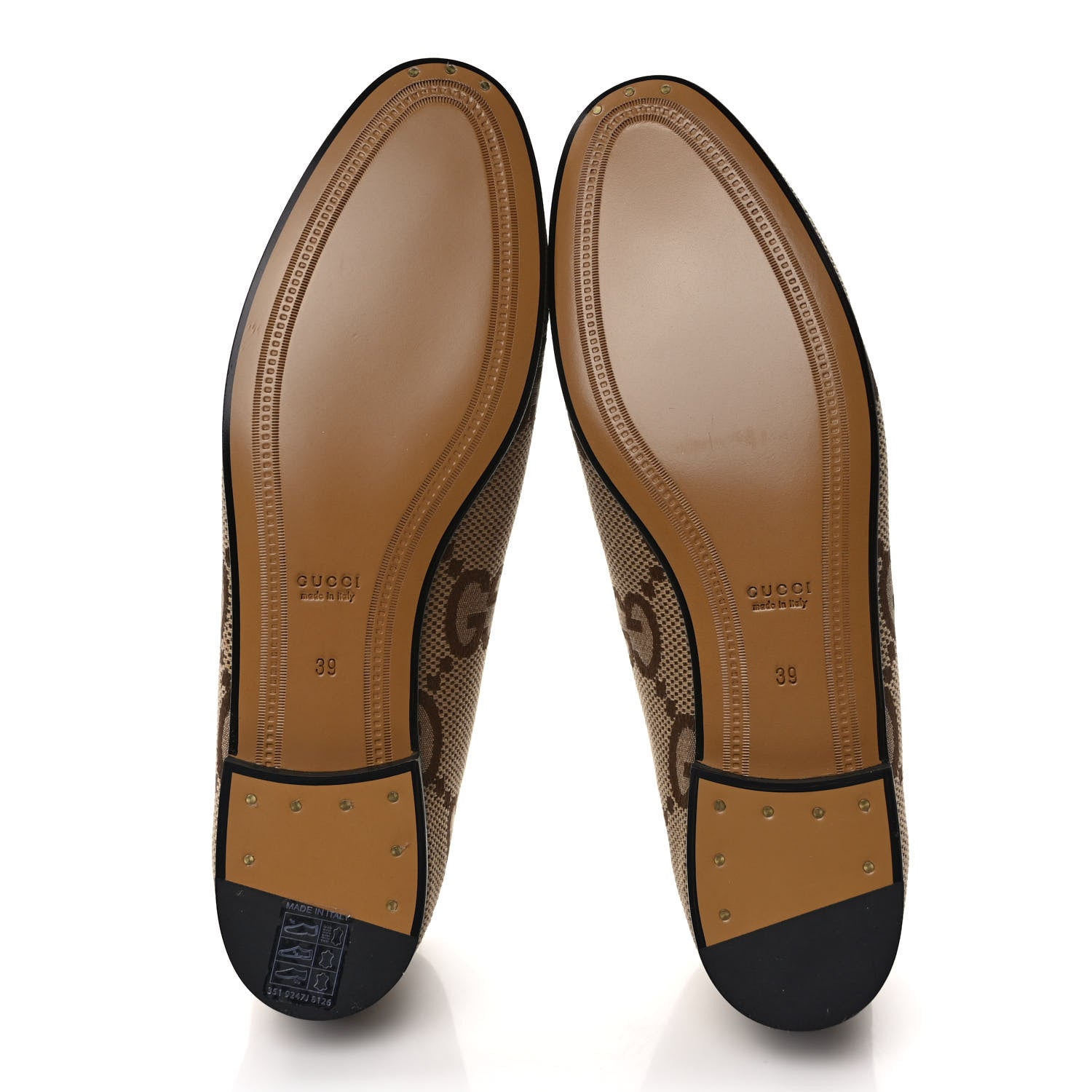 Gucci Monogram Jumbo GG Malaga Kid Horsebit Womens Jordaan Loafers 39 Camel Ebony New Acero Beige 5 of 9