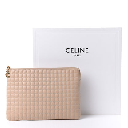 Celine Calfskin Quilted C Charm Pouch Nude 8 of 8