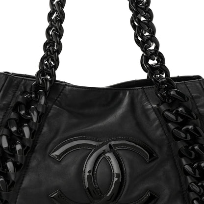 Chanel Calfskin Modern Chain Rhodoid East West Tote Black 8 of 18