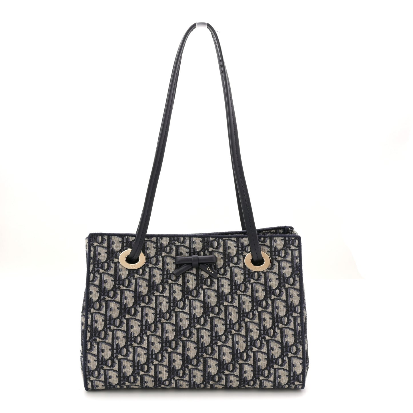 Oblique Small Bow Shopping Tote Blue Multicolor