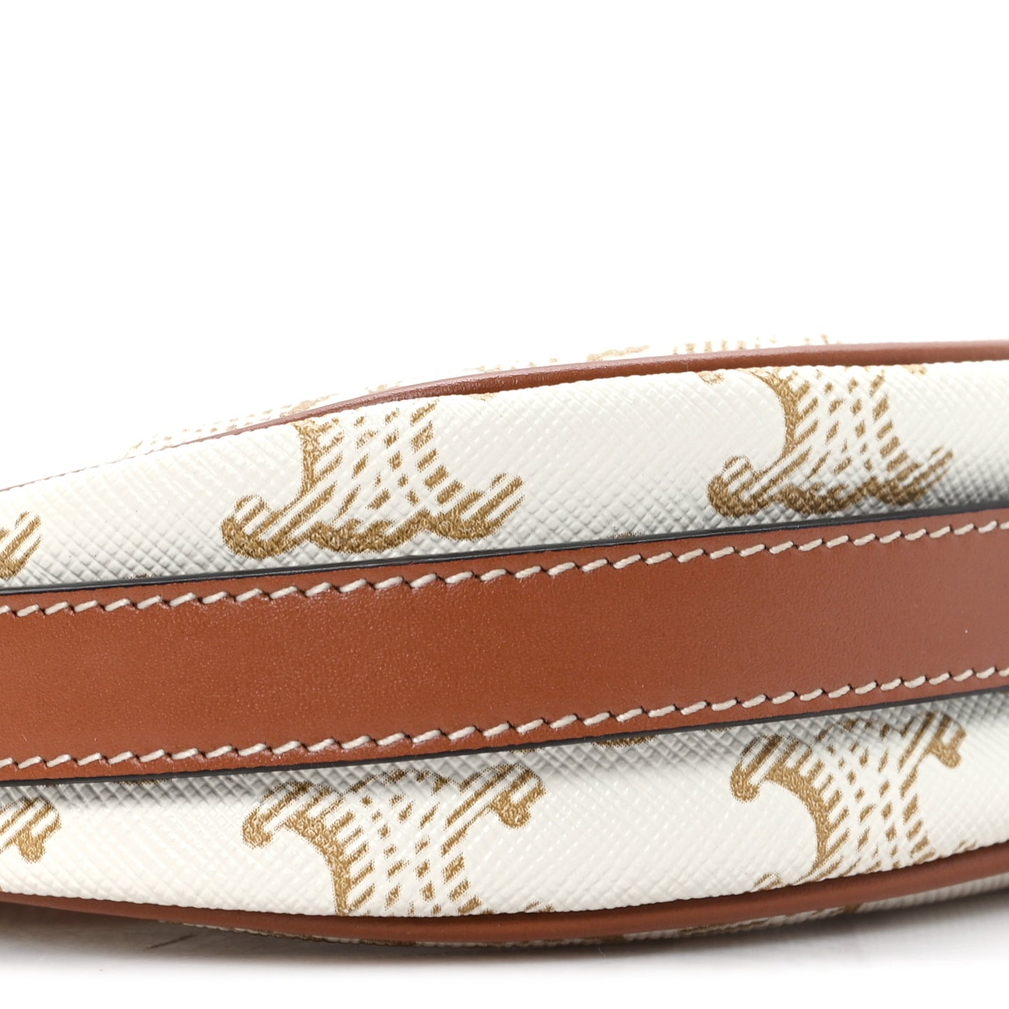 Canvas Calfskin Mini Ava Triomphe Shoulder Bag White