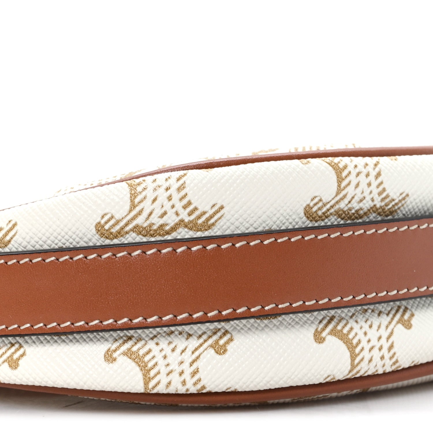 Celine Canvas Calfskin Mini Ava Triomphe Shoulder Bag White 9 of 10