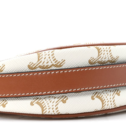 Celine Canvas Calfskin Mini Ava Triomphe Shoulder Bag White 9 of 10