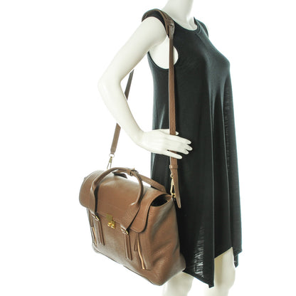 3.1 Phillip Lim 3.1 Textured Calfskin Large Pashli Satchel Taupe 2 of 8