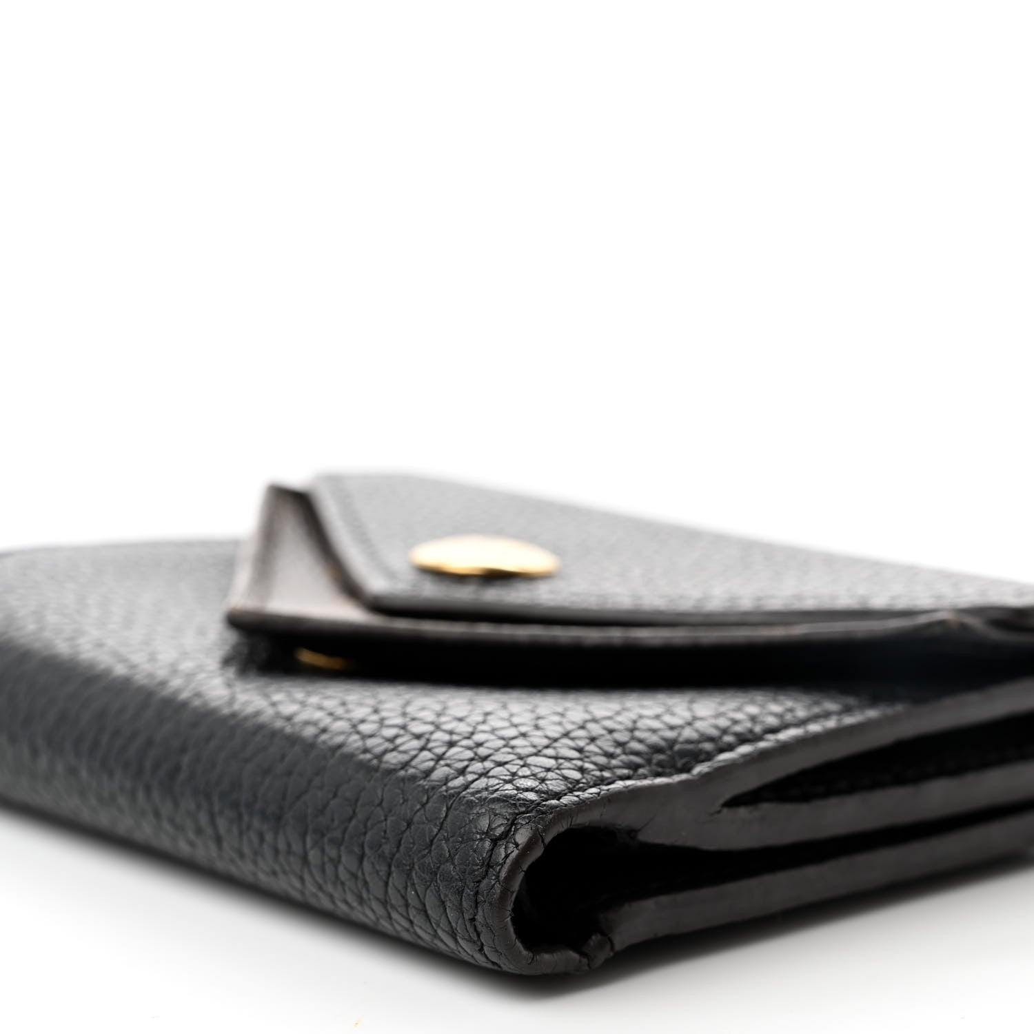 Louis Vuitton Grained Calfskin Monogram Double V Compact Wallet Black 9 of 11