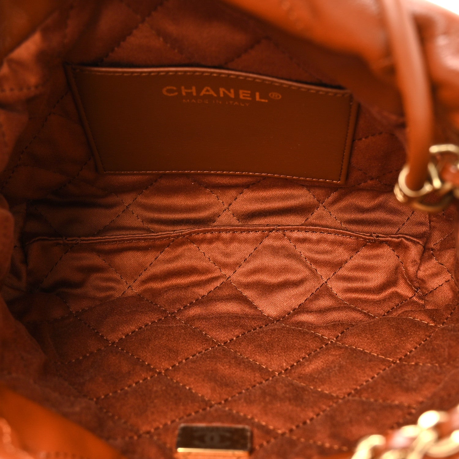 Chanel Shiny Calfskin Quilted Mini Chanel 22 Light Brown 5 of 11