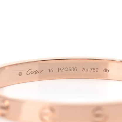 Cartier 18K Pink Gold LOVE Bracelet 15 3 of 6
