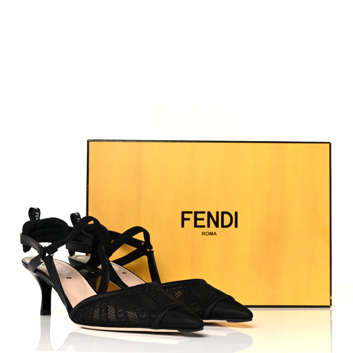 Mesh Vitello Ajour Embroidered Colibri Lite 55mm Slingback Pumps 39 Black