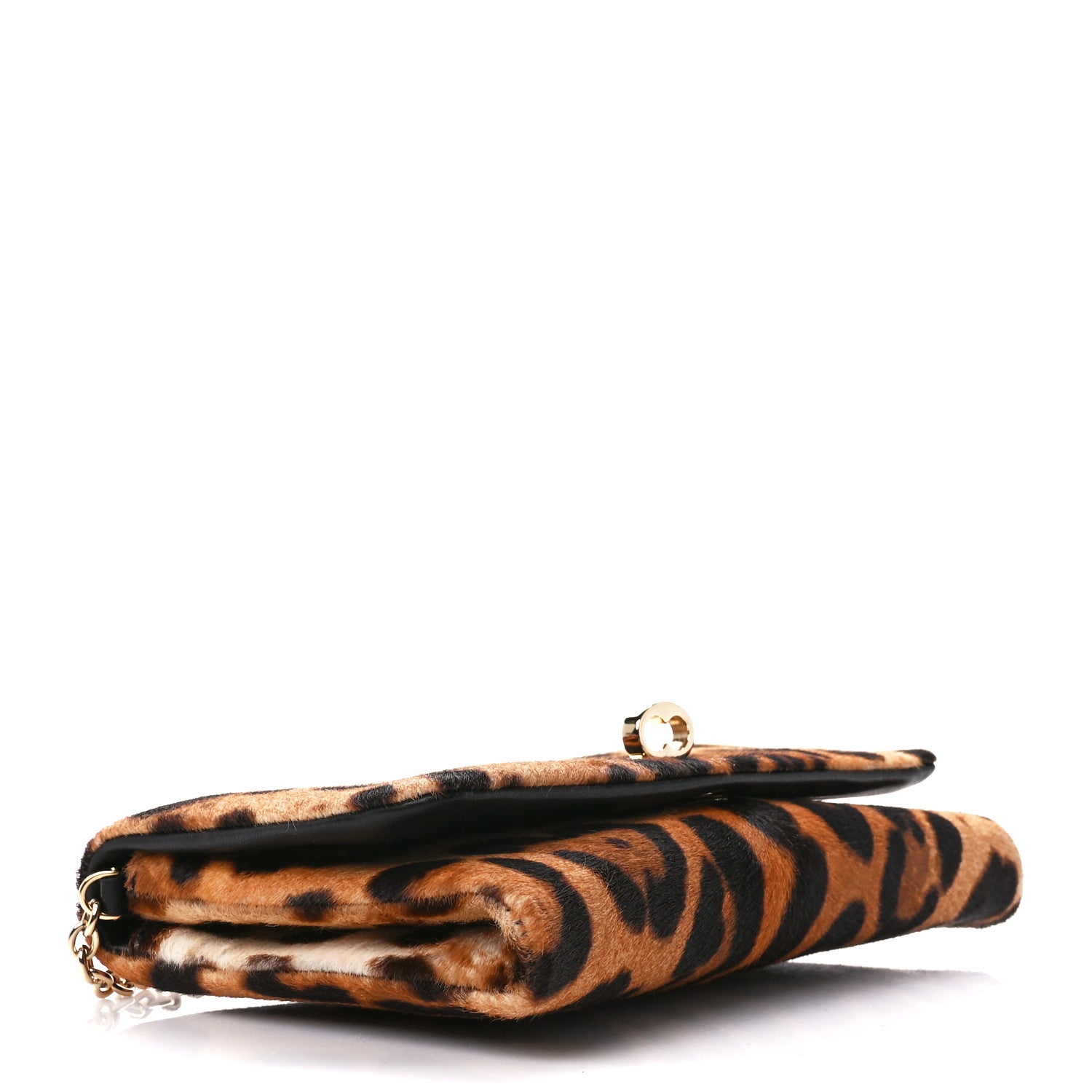Dolce & Gabbana Calf Hair Leopard Print Chain Clutch 4 of 9