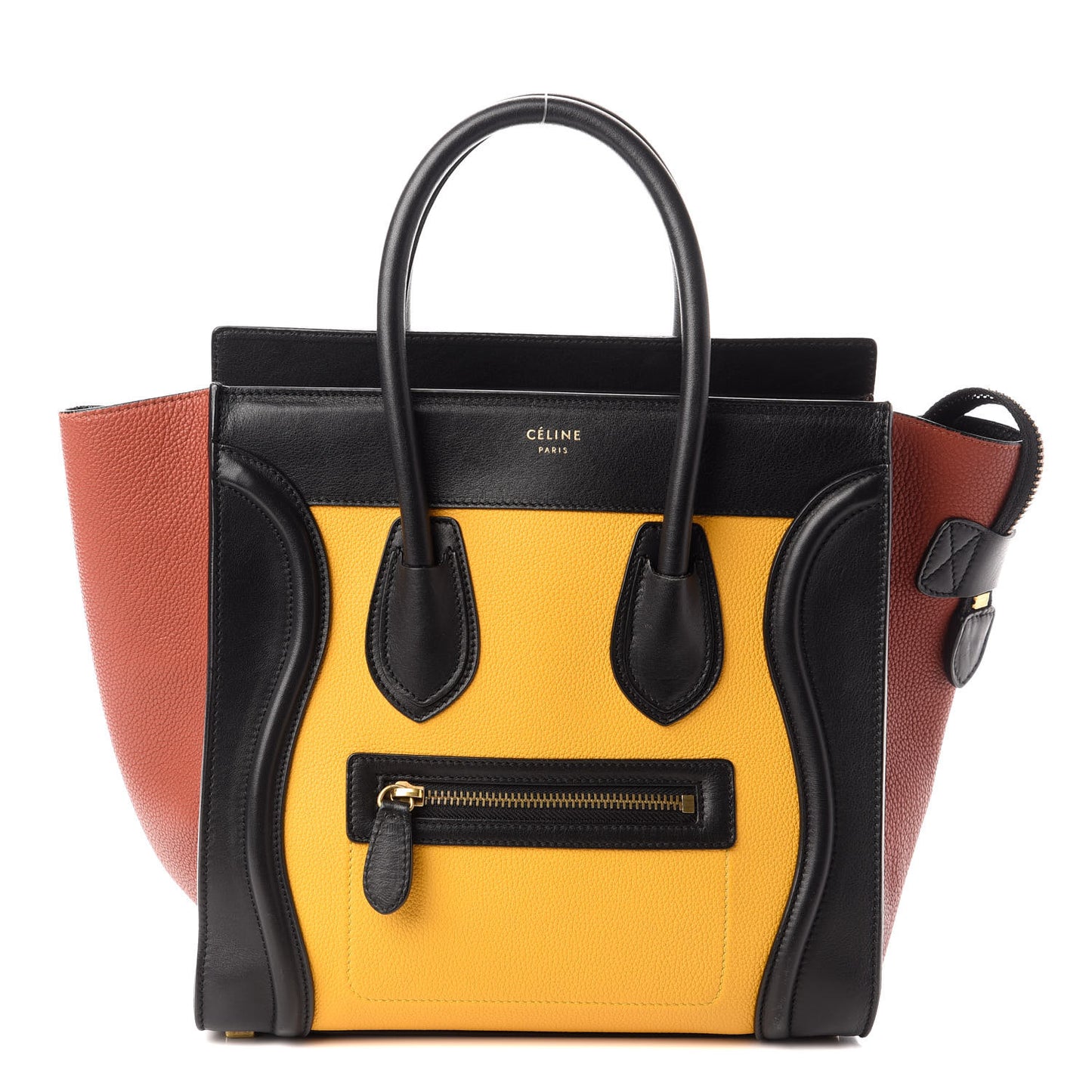 Baby Grained Calfskin Micro Tri-Color Luggage Yellow