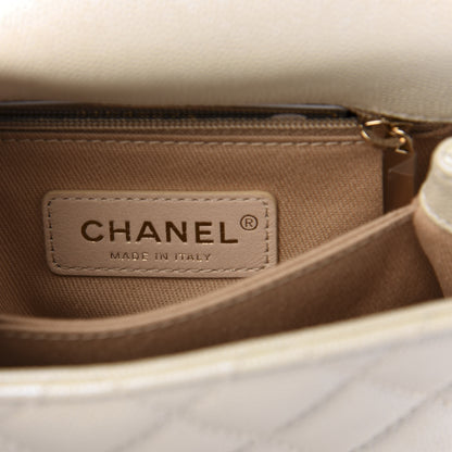 Chanel Iridescent Caviar Quilted Extra Mini Coco Handle Flap Ivory 6 of 10