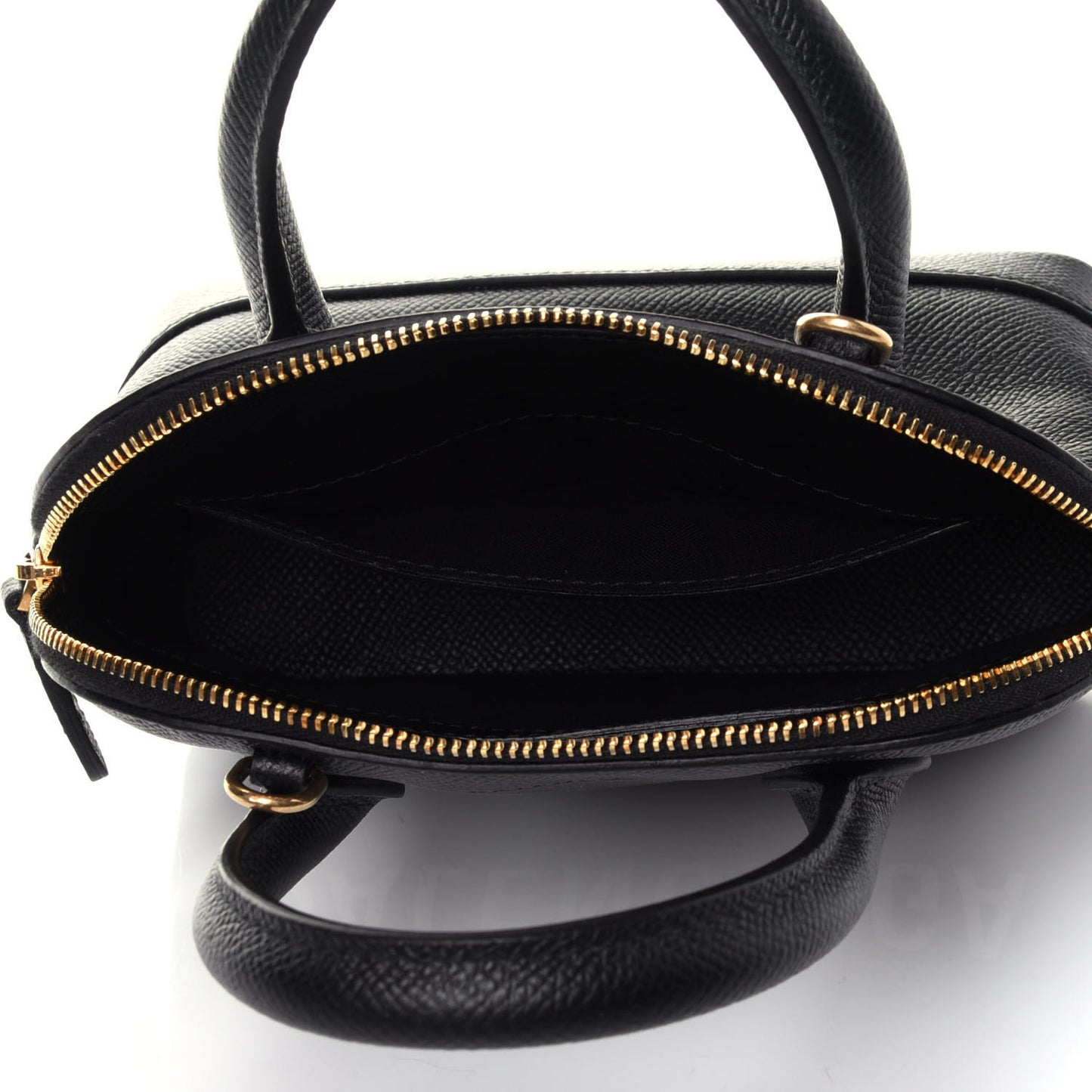 Grained Calfskin XXS Ville Top Handle Bag Black
