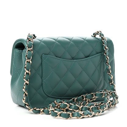 Chanel Lambskin Quilted Mini Rectangular Flap Green 3 of 11