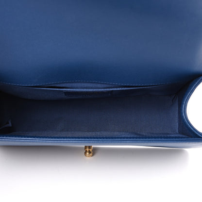 Chanel Caviar Quilted Medium Boy Flap Blue 4 of 8