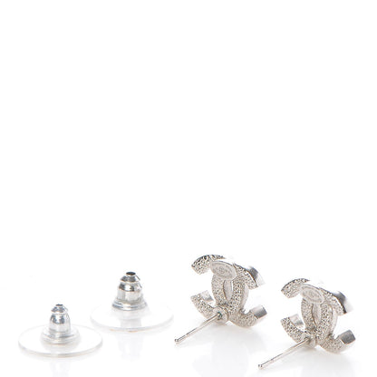 Chanel Crystal CC Earrings Silver 3 of 5