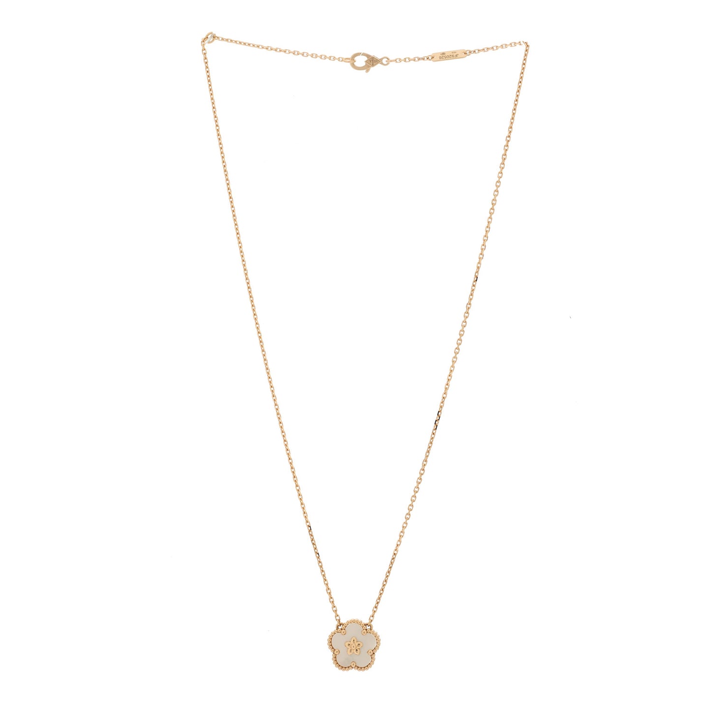 18K Rose Gold Mother of Pearl Lucky Spring Plum Blossom Necklace