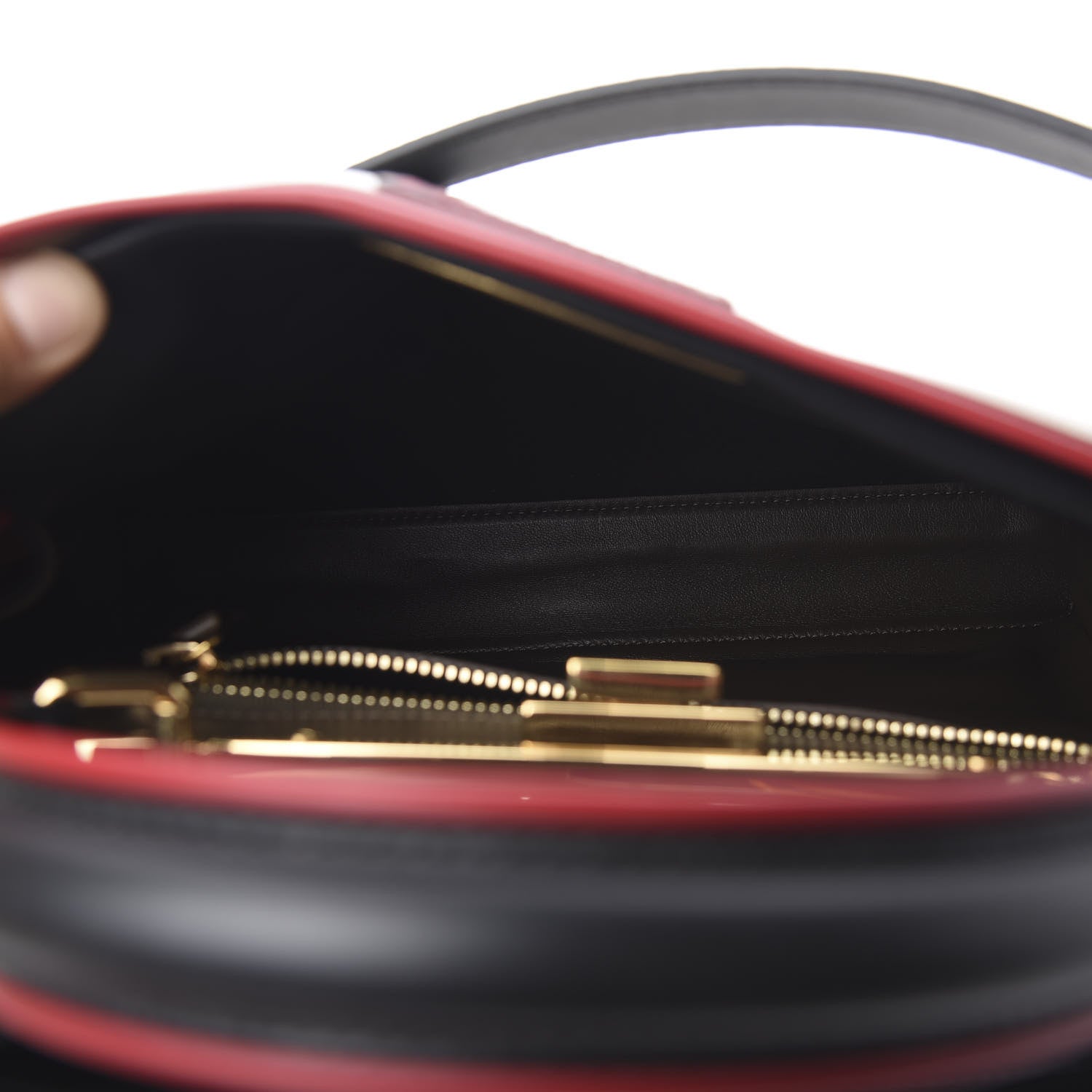 Fendi Vitello Seta Century Nappa Medium Peekaboo Iconic Defender Satchel Black Fragola Maya 7 of 12