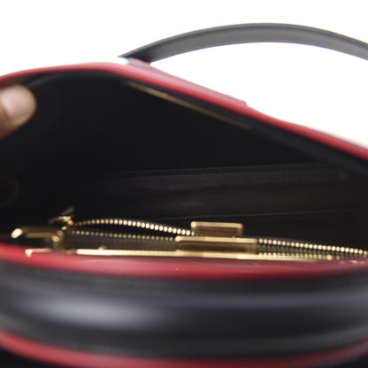 Fendi Vitello Seta Century Nappa Medium Peekaboo Iconic Defender Satchel Black Fragola Maya 7 of 12