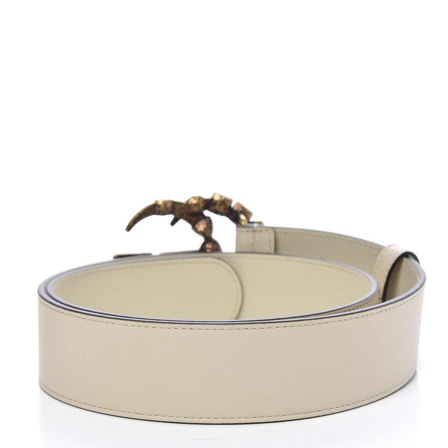 Calfskin Crystal Double G 40mm Belt 85 34 White Multicolor