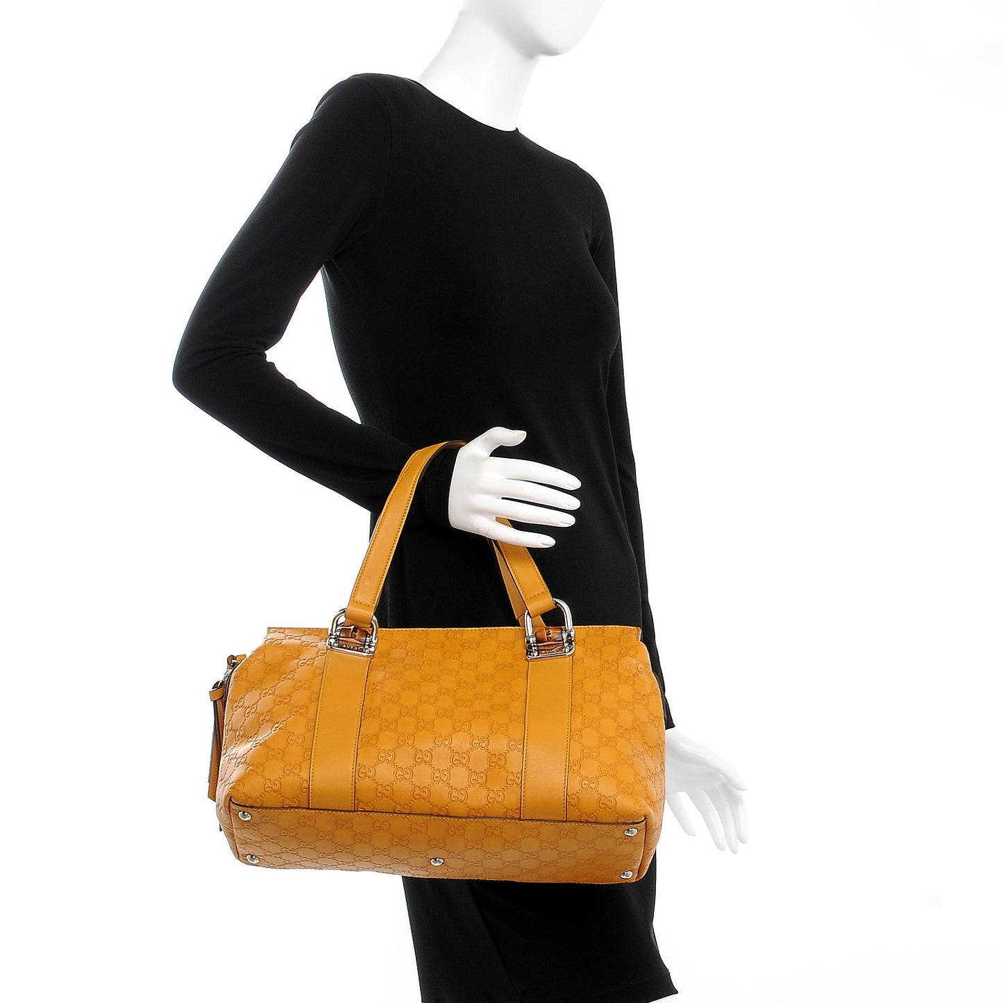 Guccissima Medium Bamboo Bar Tote Yellow
