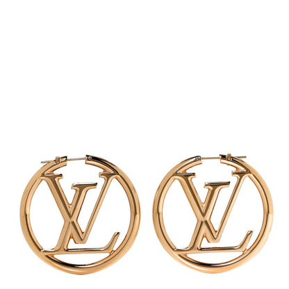 Louis Vuitton Metal Louise Hoop Earrings Gold 1 of 5