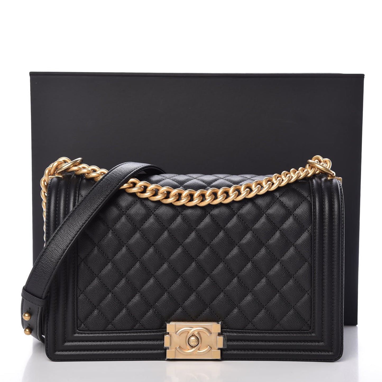 Caviar Quilted New Medium Boy Flap Black