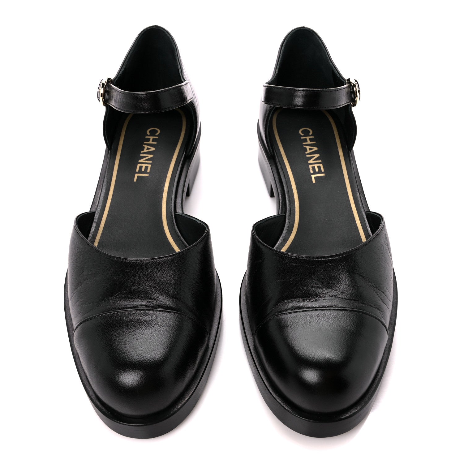Chanel Shiny Goatskin Mary Jane Flats 40 Black 2 of 9