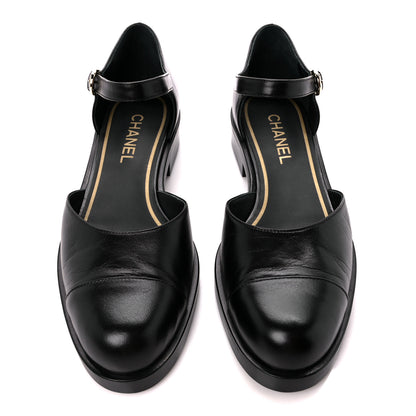 Chanel Shiny Goatskin Mary Jane Flats 40 Black 2 of 9