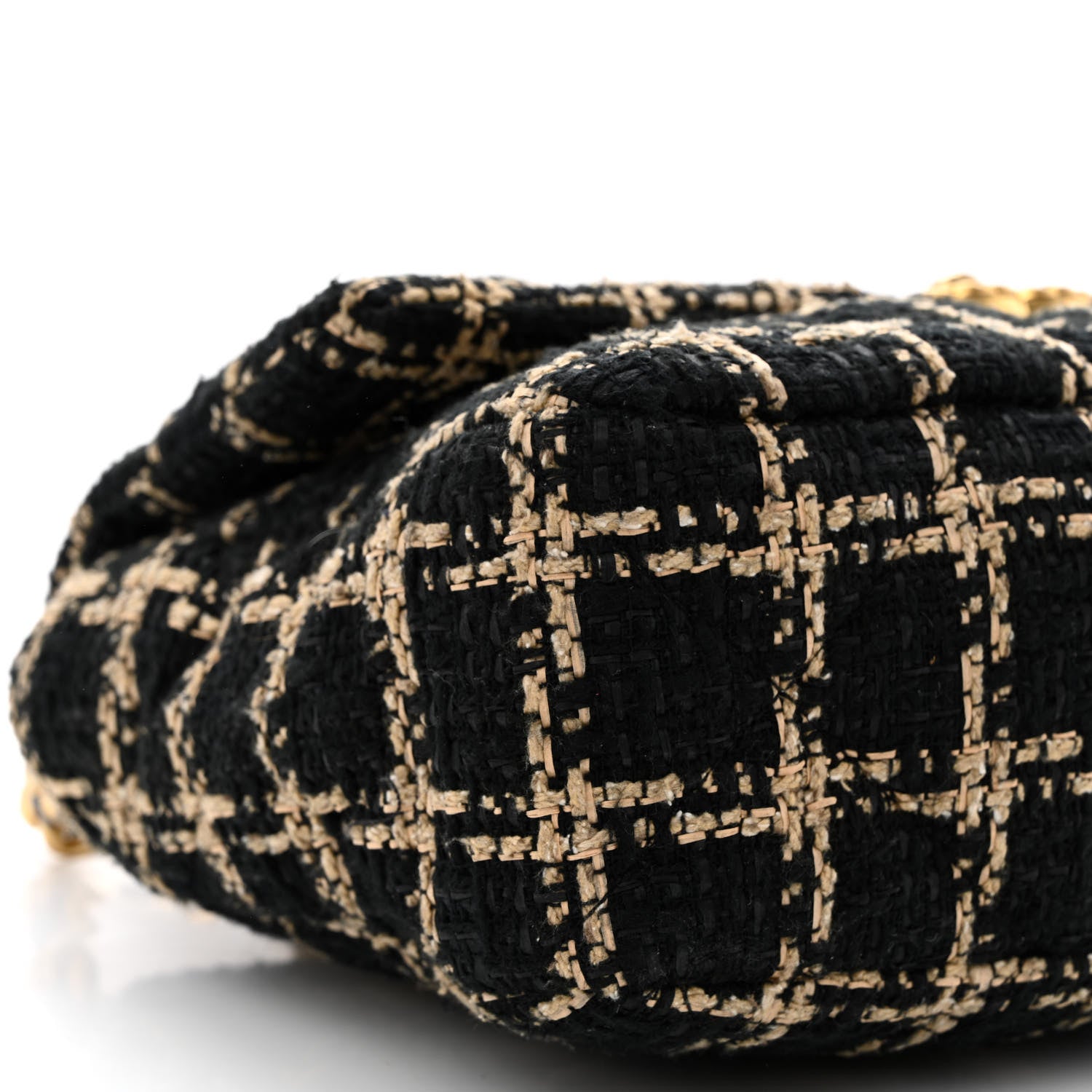 Chanel Tweed Quilted Large Chanel 19 Flap Black Beige 10 of 11