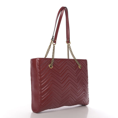 Gucci Azalea Calfskin Matelasse Medium GG Marmont Slim Tote Romantic Cerise 3 of 10