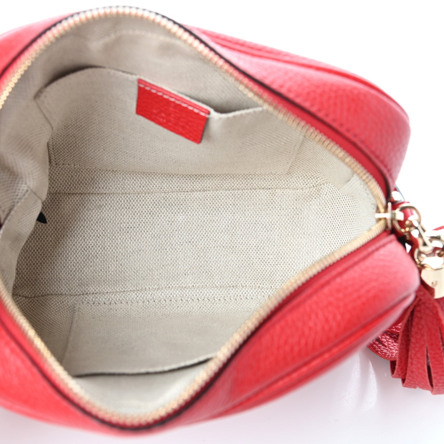 Gucci Pebbled Calfskin Small Soho Disco Bag Tabasco Red 5 of 9