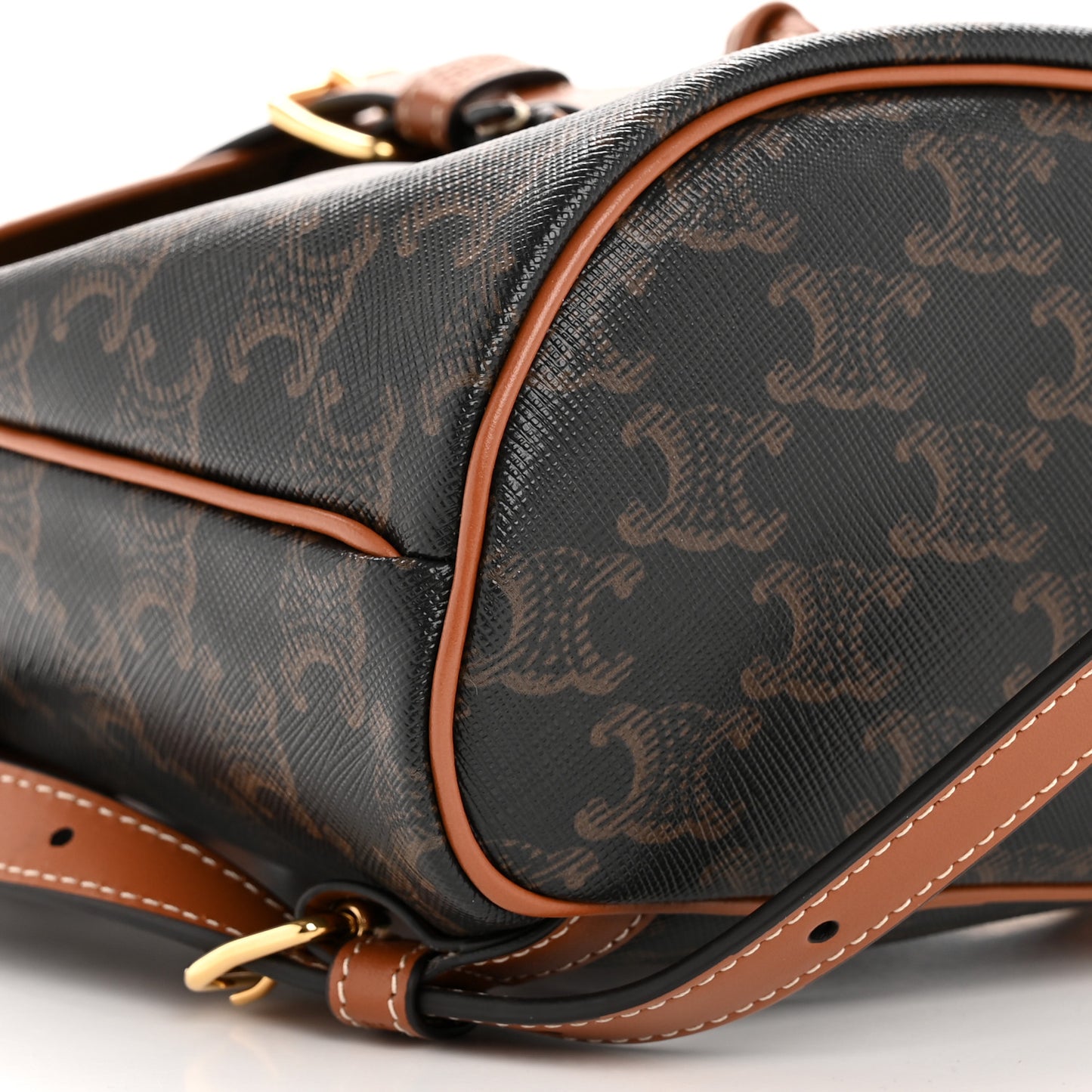 Triomphe Canvas Calfskin Mini Folco Backpack Tan