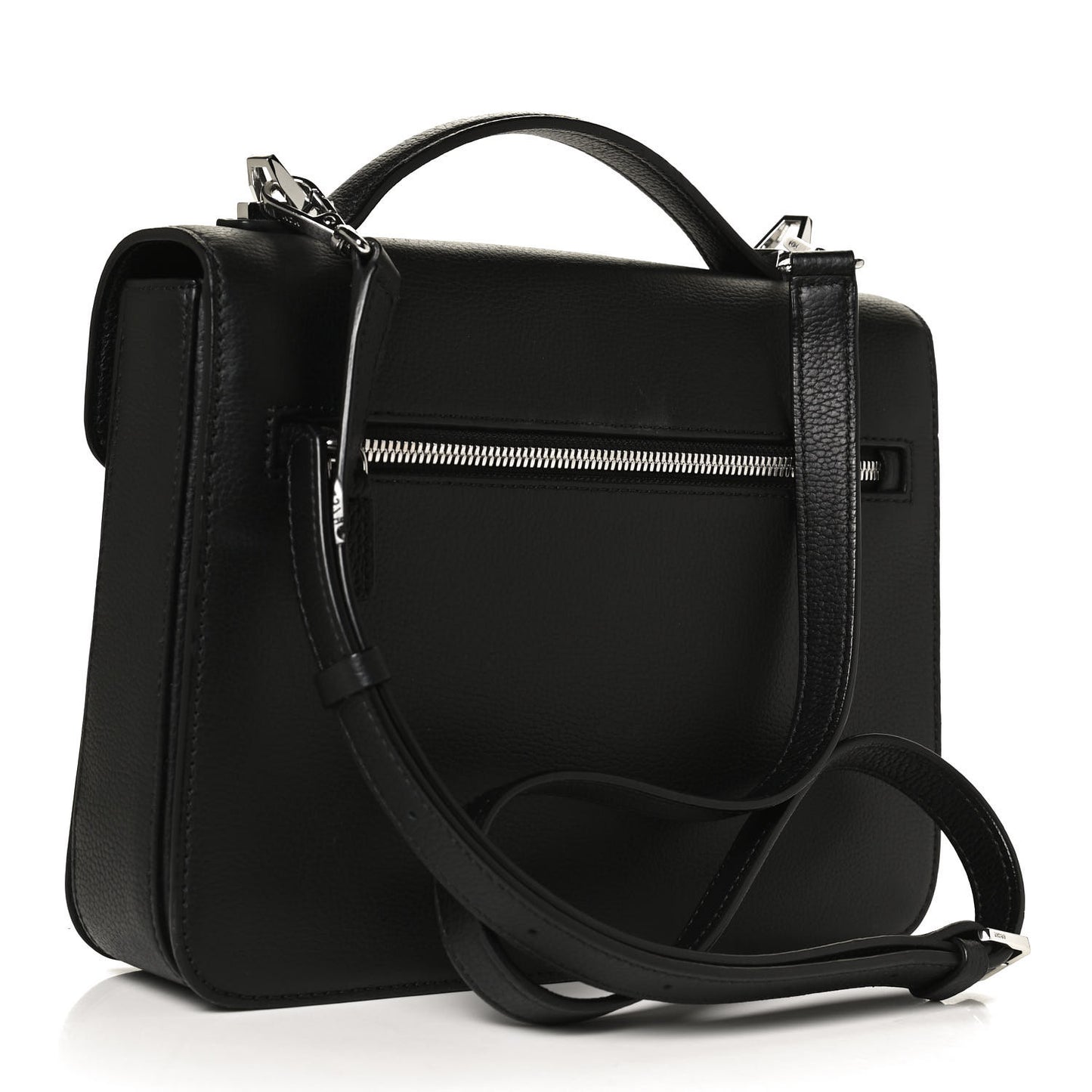 Visetos Calfskin Spot Park Avenue Medium Shoulder Bag Dark Grey Black