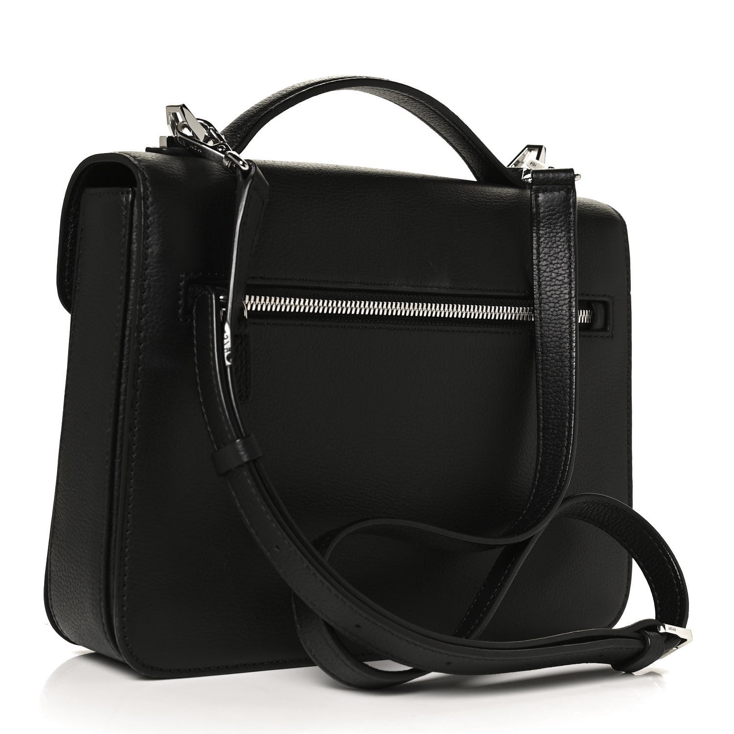 MCM Visetos Calfskin Spot Park Avenue Medium Shoulder Bag Dark Grey Black 3 of 10