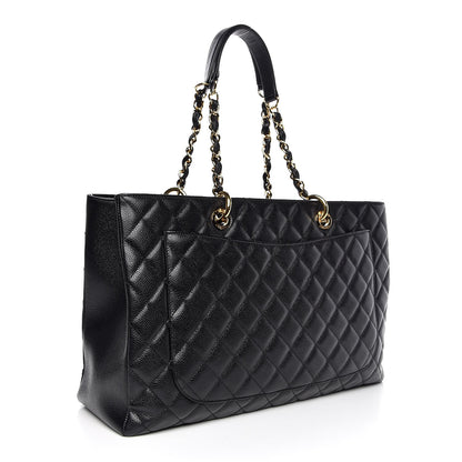 Chanel Caviar Quilted XL Grand Shopping Tote GST Black 3 of 8