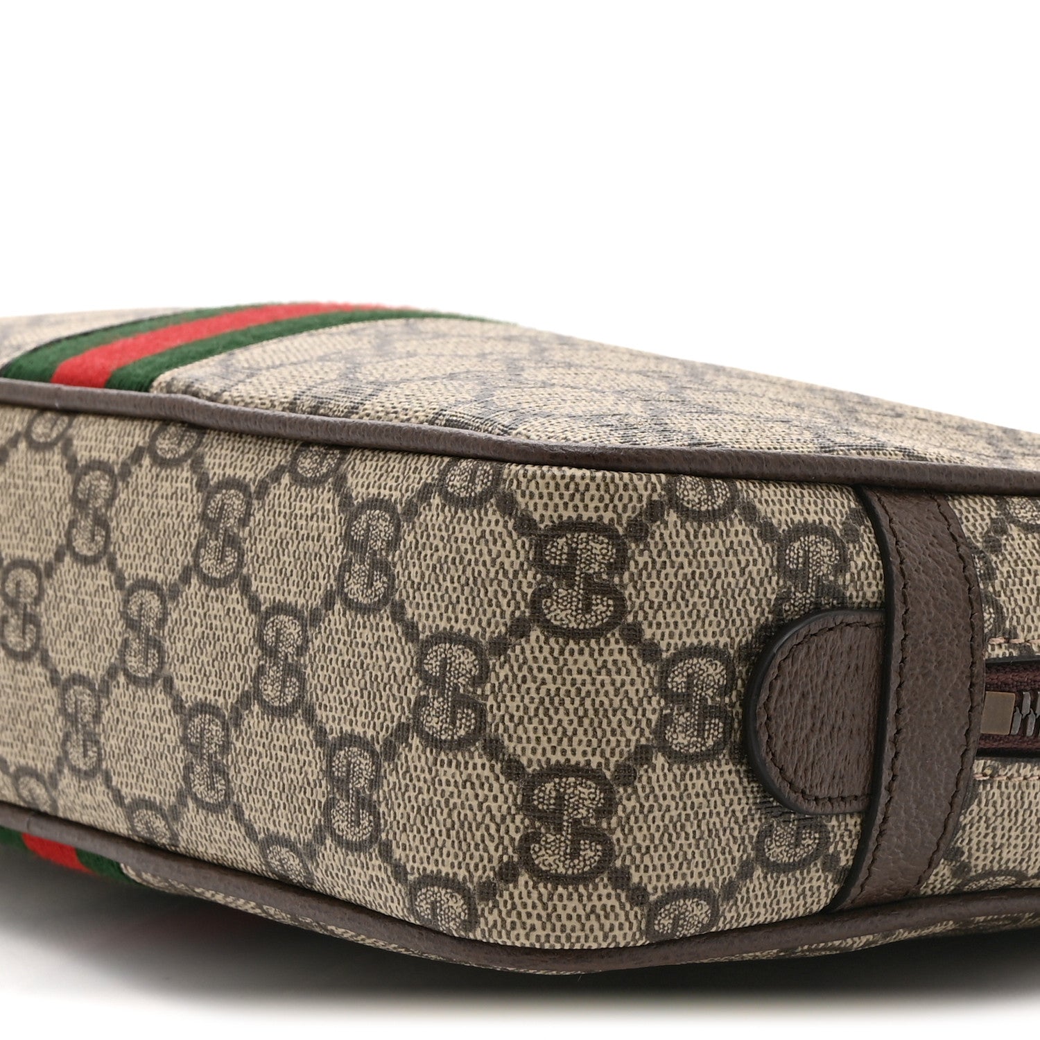 Gucci GG Supreme Monogram Textured Calfskin Web Small Cosmetic Case Beige Ebony New Acero 10 of 10