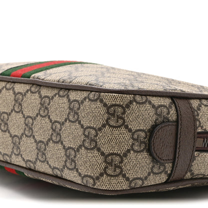 Gucci GG Supreme Monogram Textured Calfskin Web Small Cosmetic Case Beige Ebony New Acero 10 of 10