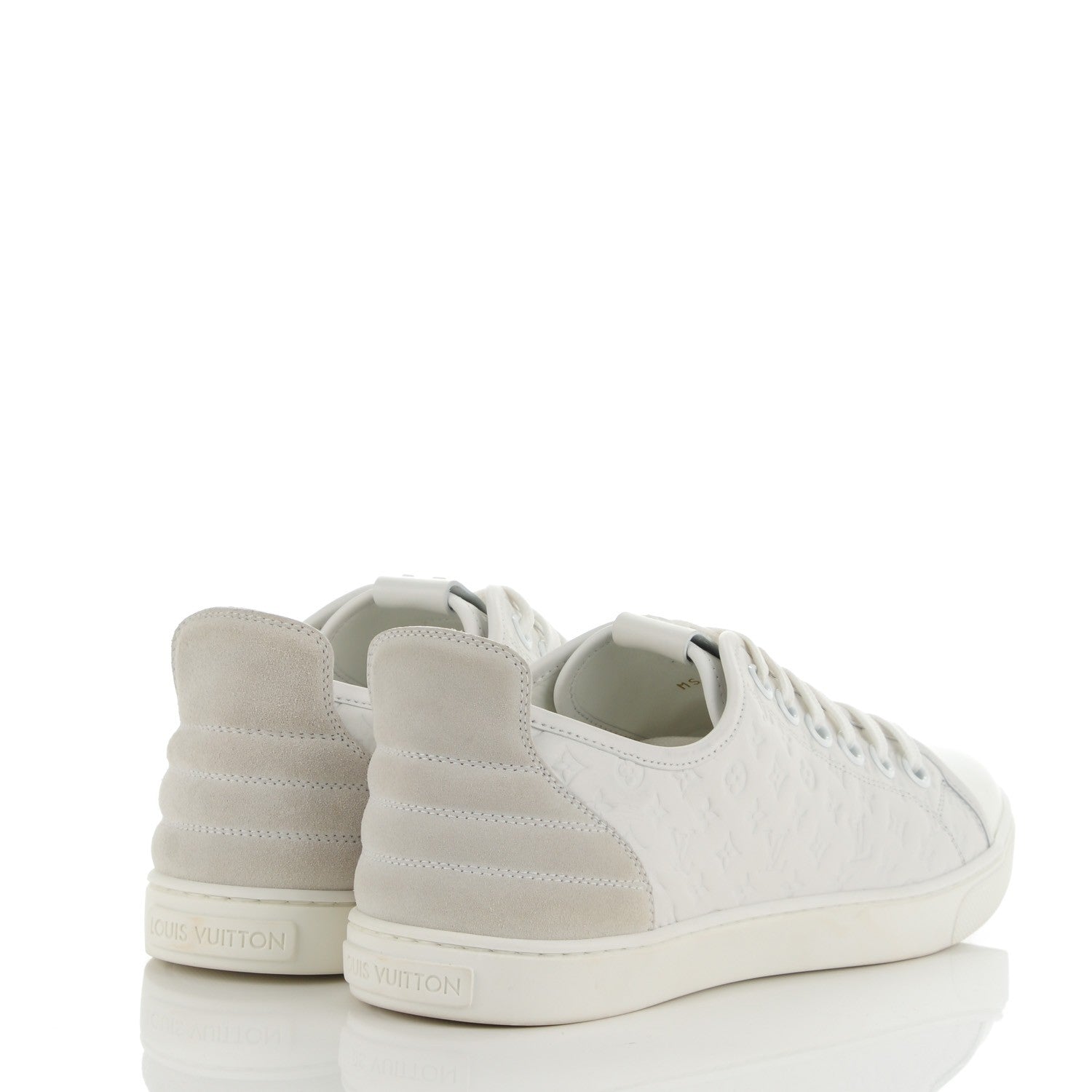 Louis Vuitton Calfskin Suede Monogram Punchy Sneaker 39 White 4 of 8