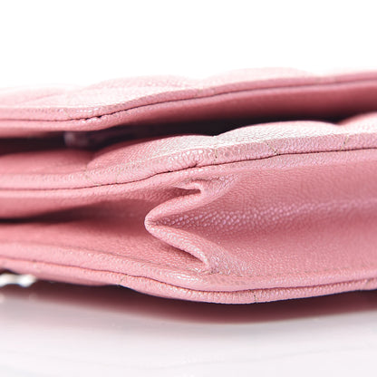 Chanel Iridescent Caviar Quilted Wallet on Chain WOC Rose Pink 10 of 12
