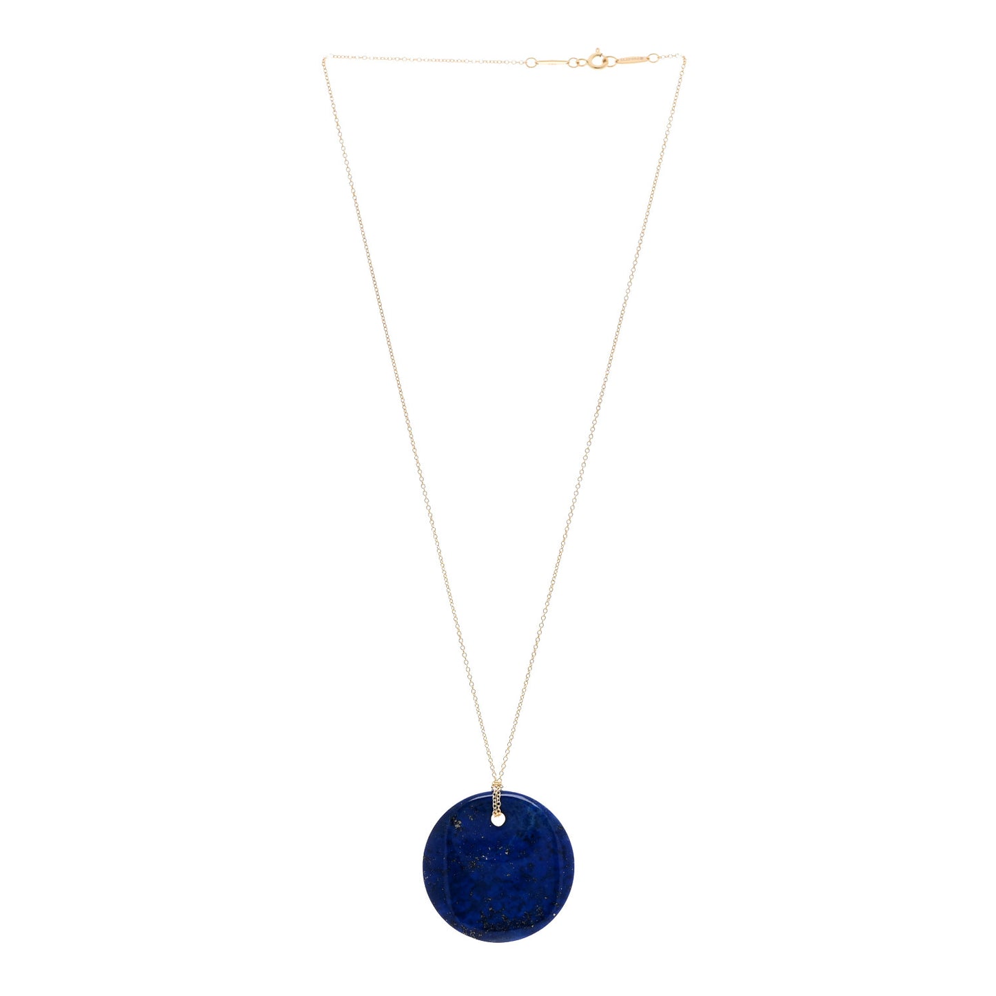 18K Yellow Gold Lapis Lazuli Elsa Peretti Round Pendant Necklace
